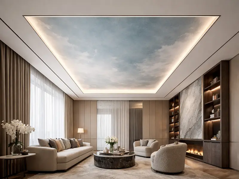 Réalisation plafond tendu imprime P2M